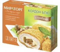 Котлеты МИРАТОРГ Кордон блю с грибами, 405г